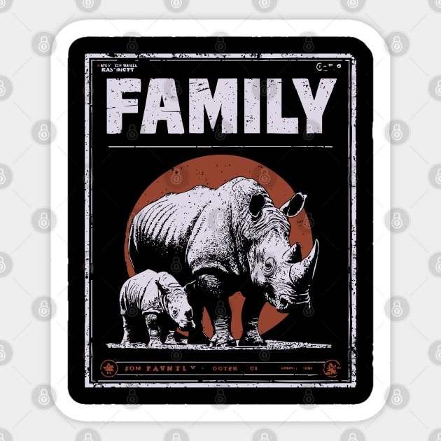 Rhino Family – Tough Skin, Tender Love Sticker by TuncGK